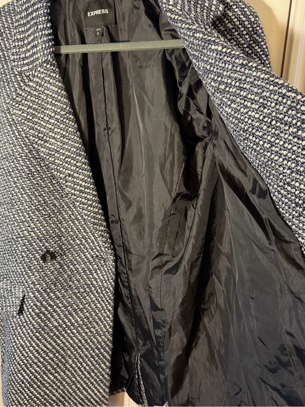 Express Metallic Tweed Double Breasted Blazer Coat Size M - Picture 8 of 10